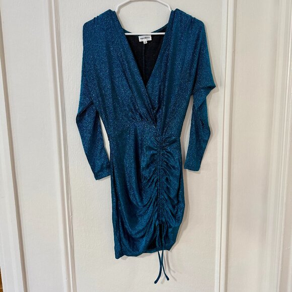 Superdown blue sparkly dress with tie, XS - Picture 3 of 5